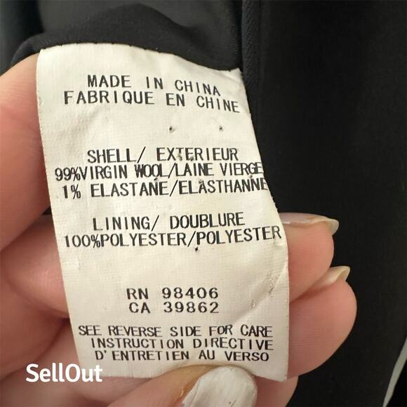 Theory Women's Cropped Blazer Black Size 2 Tailored Notch Lapel - Picture 5 of 5